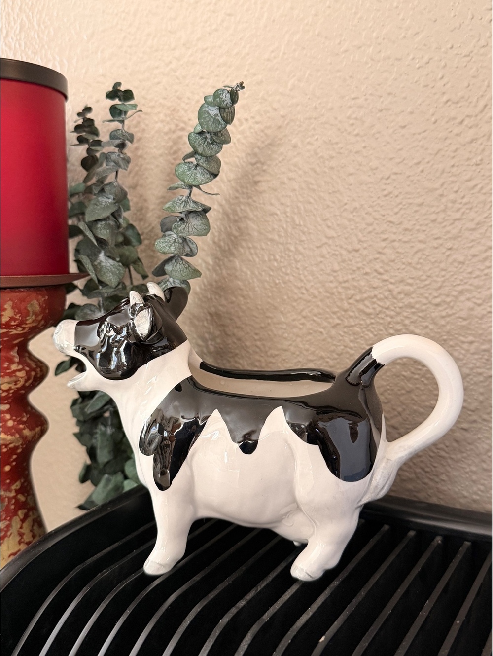 Otagiri black and white cow creamer pitcher